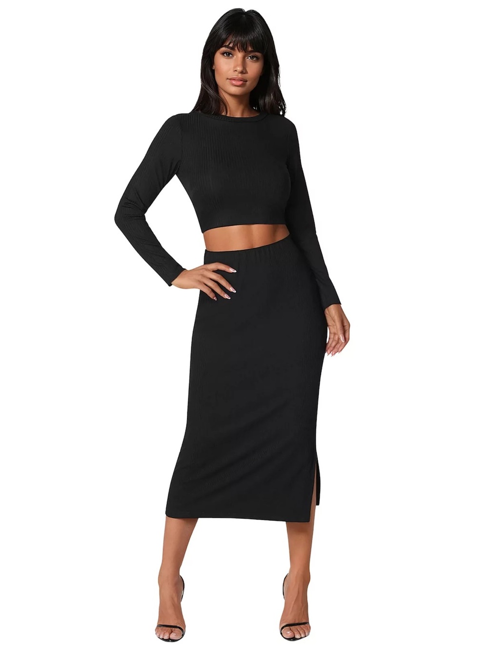 SHEIN 2-piece midi skirt set 🖤